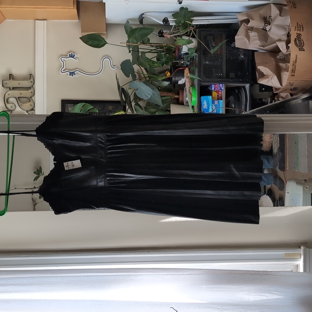 Black pleather Express dress, size L